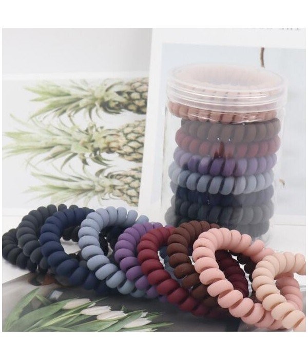 Elastic Spiral Hair Ties in 9 Colors